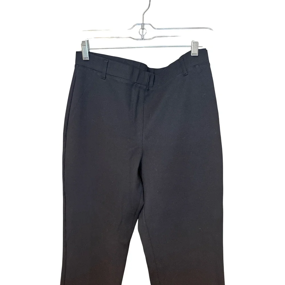 Quince Ultra Stretch Ponte Bootcut Pants Black Pull On Size Large W-PNT-21